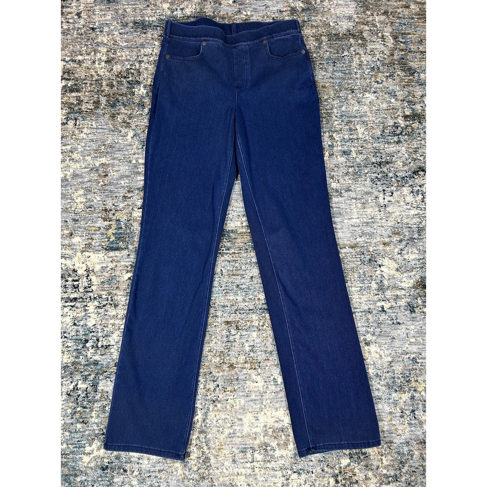 Lands' End Starfish Mid-Rise Straight Leg Indigo Knit Jeans. 00597